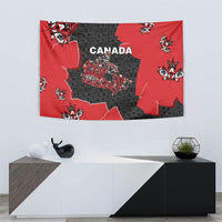 Canada National Indigenous Peoples Day Tapestry Red Map Haida Totem Patterns