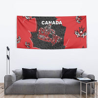 Canada National Indigenous Peoples Day Tapestry Red Map Haida Totem Patterns
