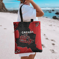 Canada National Indigenous Peoples Day Tote Bag Red Map Haida Totem Patterns
