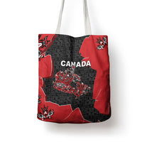Canada National Indigenous Peoples Day Tote Bag Red Map Haida Totem Patterns