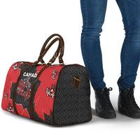 Canada National Indigenous Peoples Day Travel Bag Red Map Haida Totem Patterns