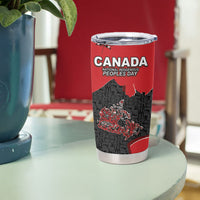 Canada National Indigenous Peoples Day Tumbler Cup Red Map Haida Totem Patterns
