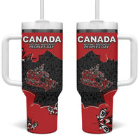 Canada National Indigenous Peoples Day Tumbler With Handle Red Map Haida Totem Patterns