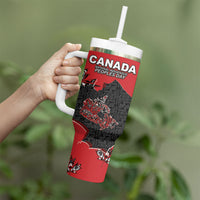Canada National Indigenous Peoples Day Tumbler With Handle Red Map Haida Totem Patterns