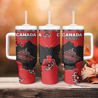 Canada National Indigenous Peoples Day Tumbler With Handle Red Map Haida Totem Patterns
