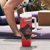 Canada National Indigenous Peoples Day Tumbler With Handle Red Map Haida Totem Patterns