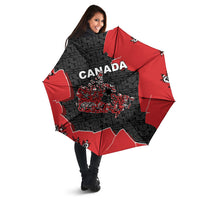 Canada National Indigenous Peoples Day Umbrella Red Map Haida Totem Patterns