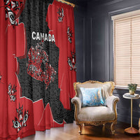 Canada National Indigenous Peoples Day Window Curtain Red Map Haida Totem Patterns