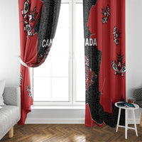 Canada National Indigenous Peoples Day Window Curtain Red Map Haida Totem Patterns