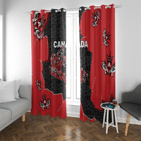 Canada National Indigenous Peoples Day Window Curtain Red Map Haida Totem Patterns