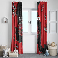 Canada National Indigenous Peoples Day Window Curtain Red Map Haida Totem Patterns