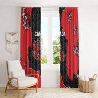 Canada National Indigenous Peoples Day Window Curtain Red Map Haida Totem Patterns