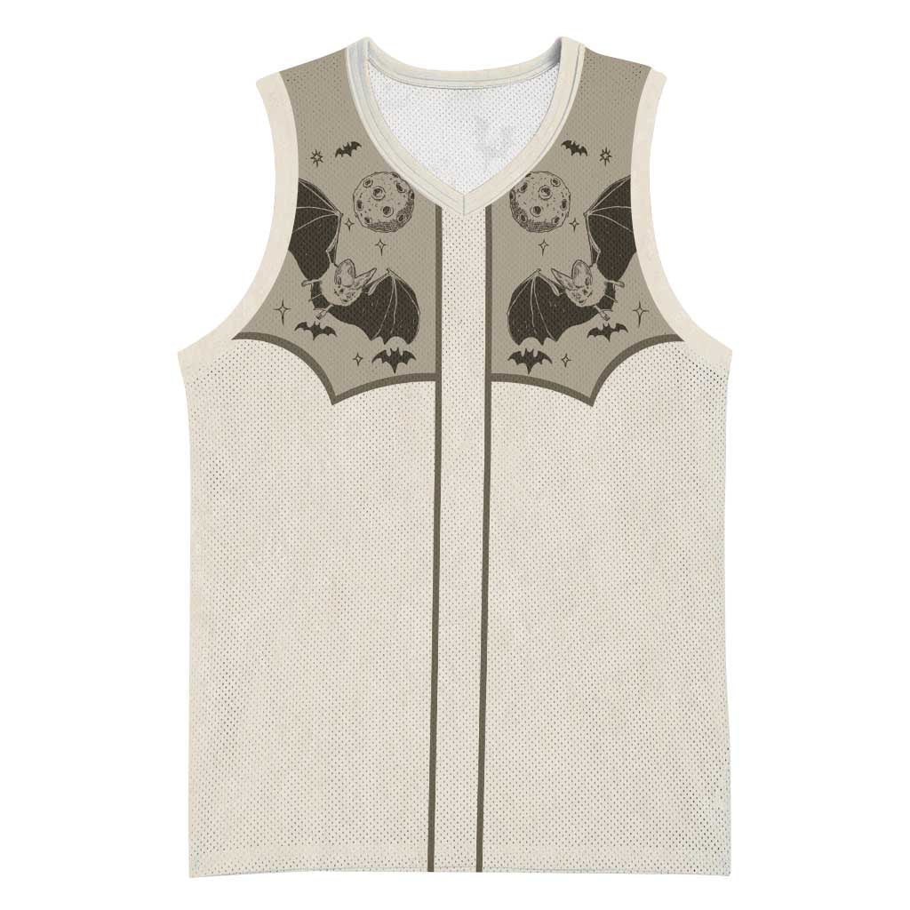 Western Gothic Yoke Basketball Jersey Bat And Stars - Wonder Print Shop