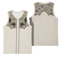 Western Gothic Yoke Basketball Jersey Bat And Stars - Wonder Print Shop