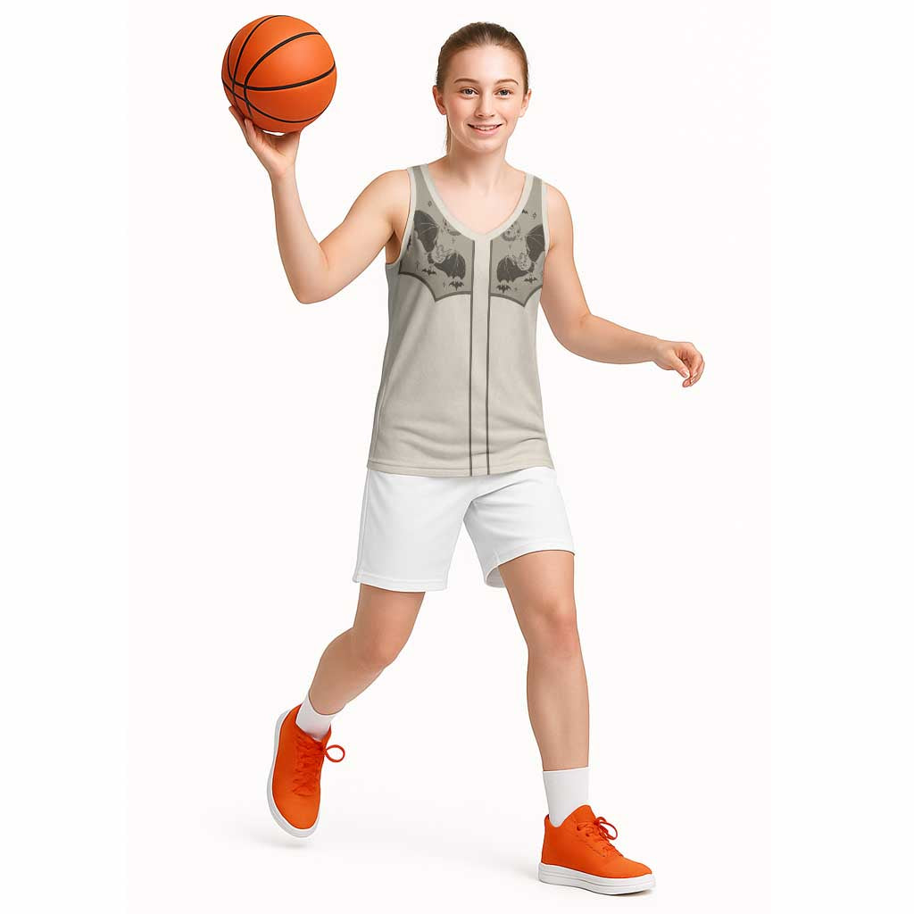 Western Gothic Yoke Basketball Jersey Bat And Stars - Wonder Print Shop