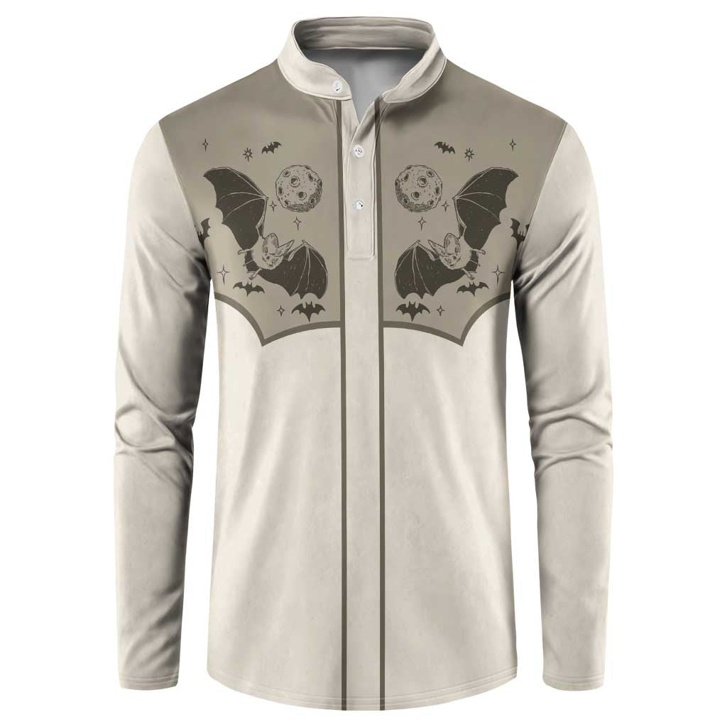 Western Gothic Yoke Button Sweatshirt Bat And Stars - Wonder Print Shop
