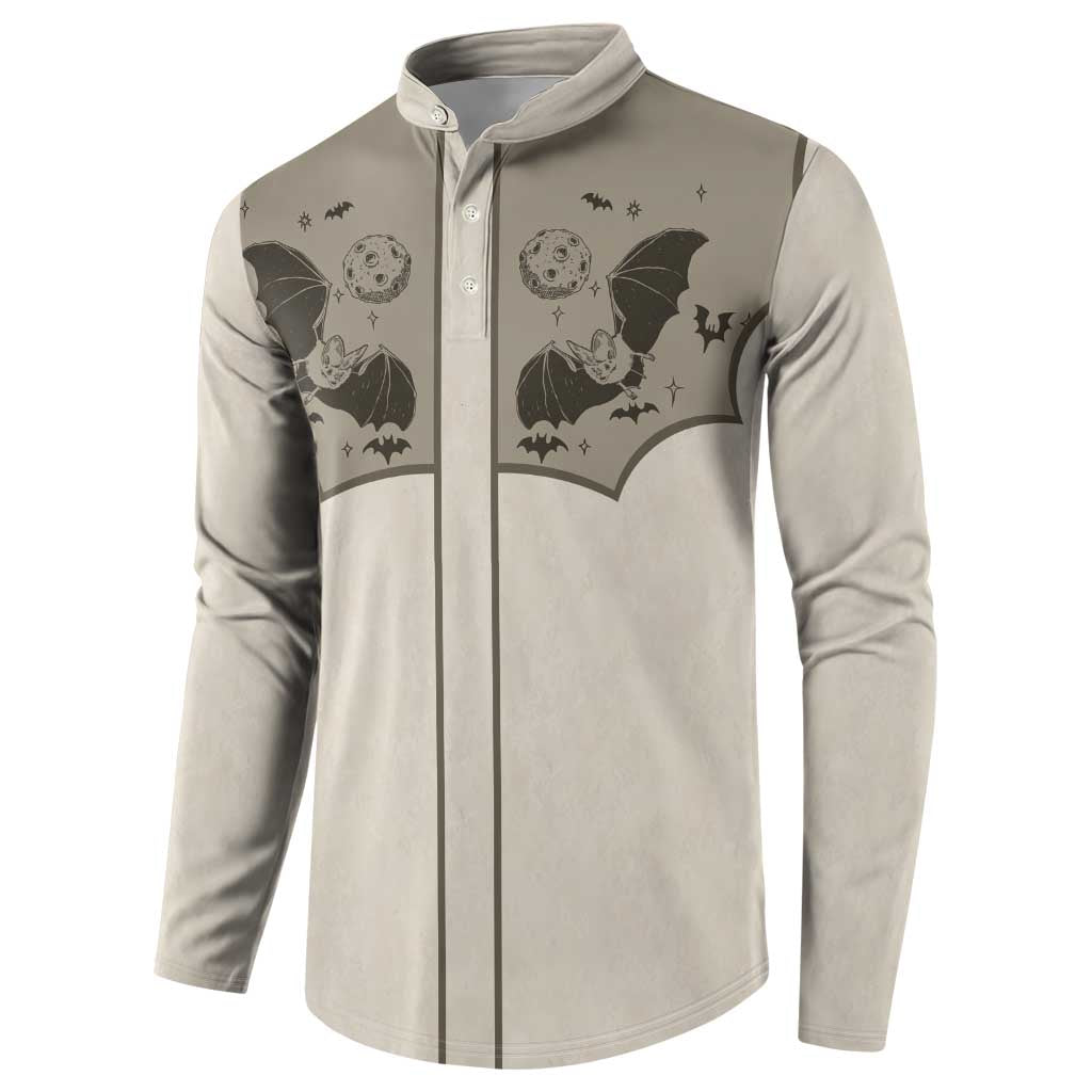 Western Gothic Yoke Button Sweatshirt Bat And Stars - Wonder Print Shop