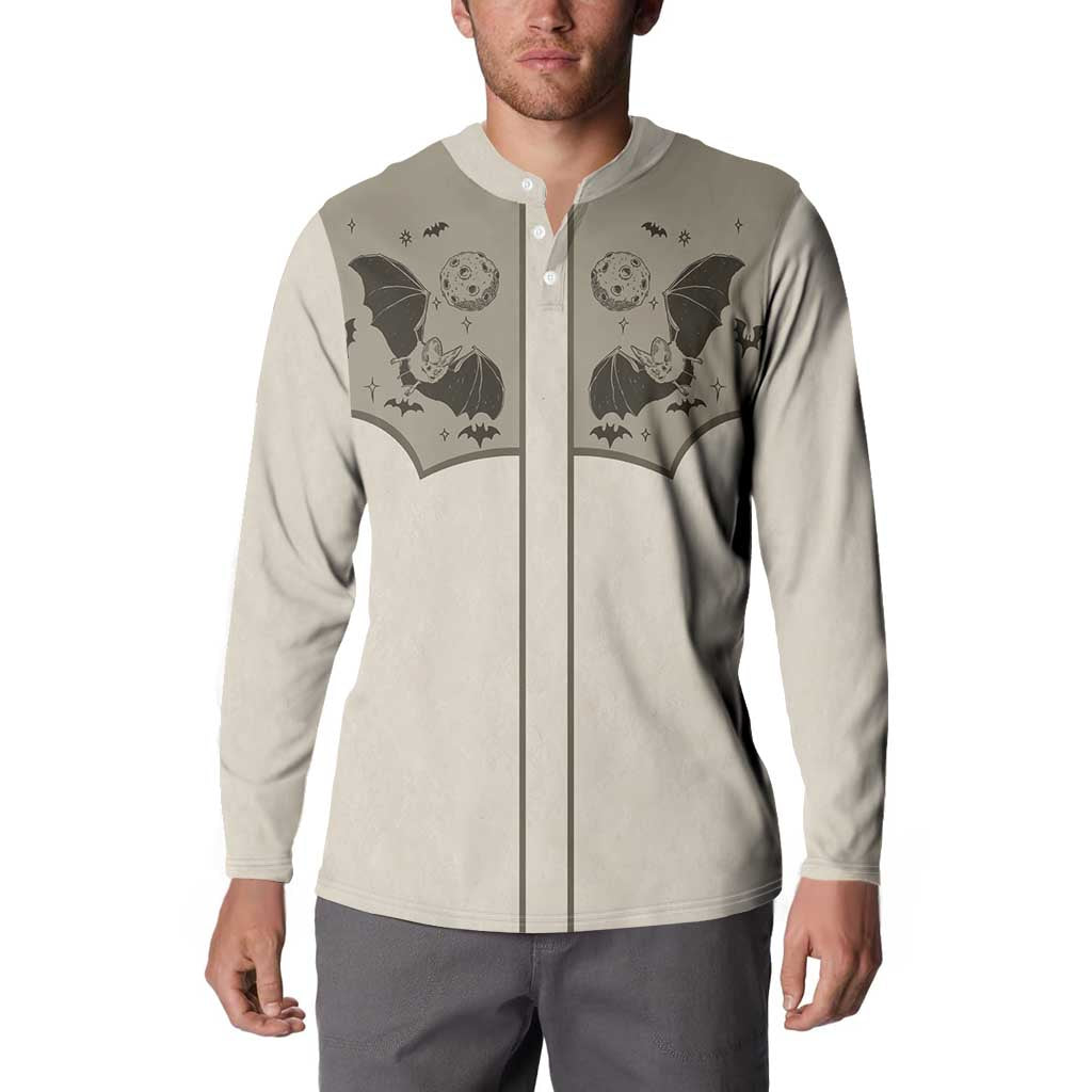 Western Gothic Yoke Button Sweatshirt Bat And Stars - Wonder Print Shop