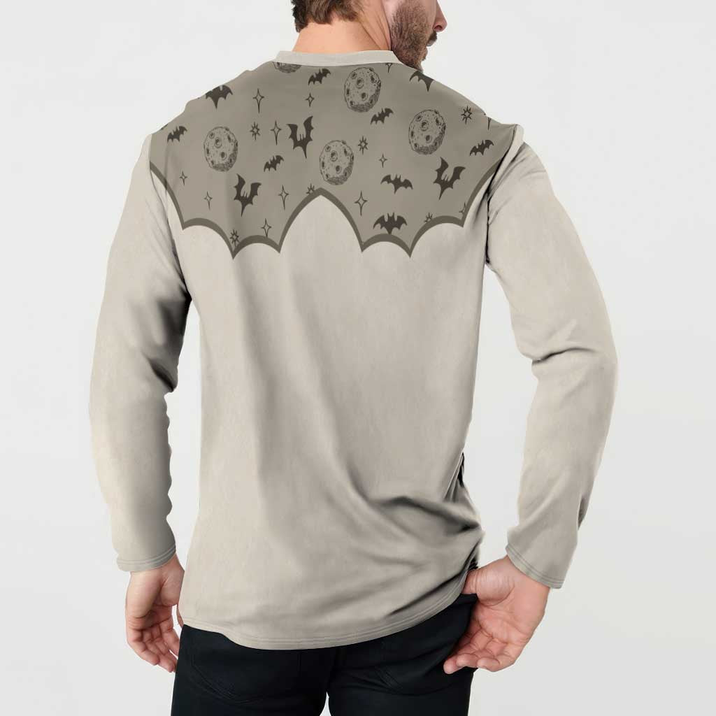 Western Gothic Yoke Button Sweatshirt Bat And Stars - Wonder Print Shop