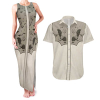 Western Gothic Yoke Couples Matching Tank Maxi Dress and Hawaiian Shirt Bat And Stars - Wonder Print Shop