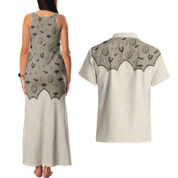 Western Gothic Yoke Couples Matching Tank Maxi Dress and Hawaiian Shirt Bat And Stars - Wonder Print Shop