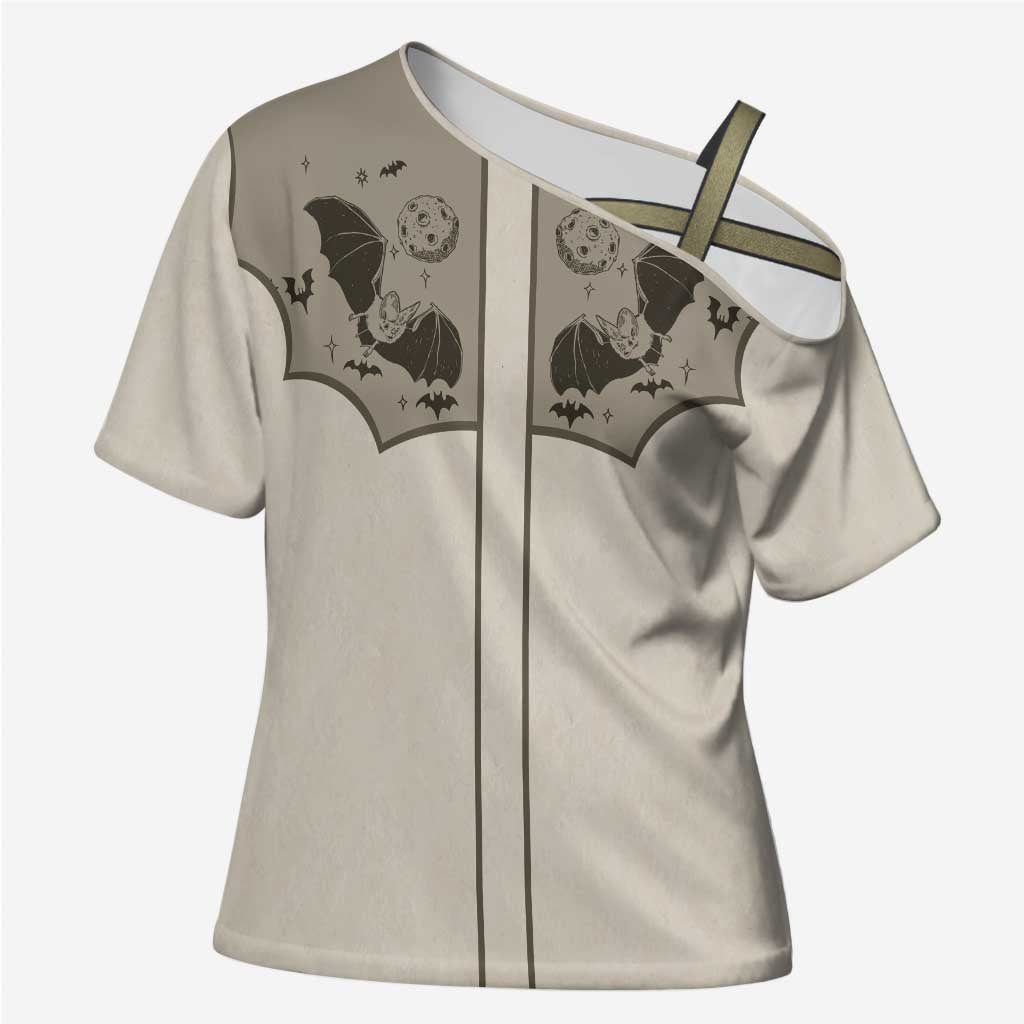 Western Gothic Yoke Cross Shoulder Shirt Bat And Stars - Wonder Print Shop
