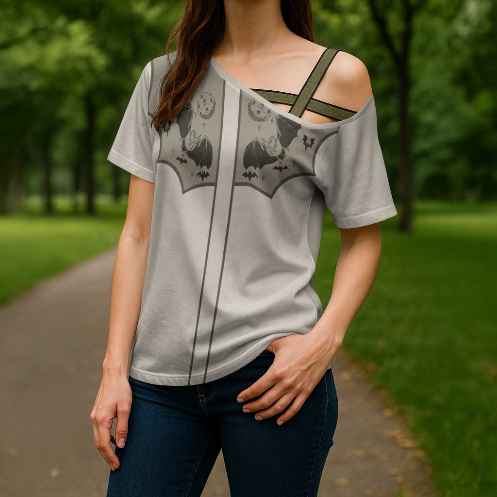 Western Gothic Yoke Cross Shoulder Shirt Bat And Stars - Wonder Print Shop