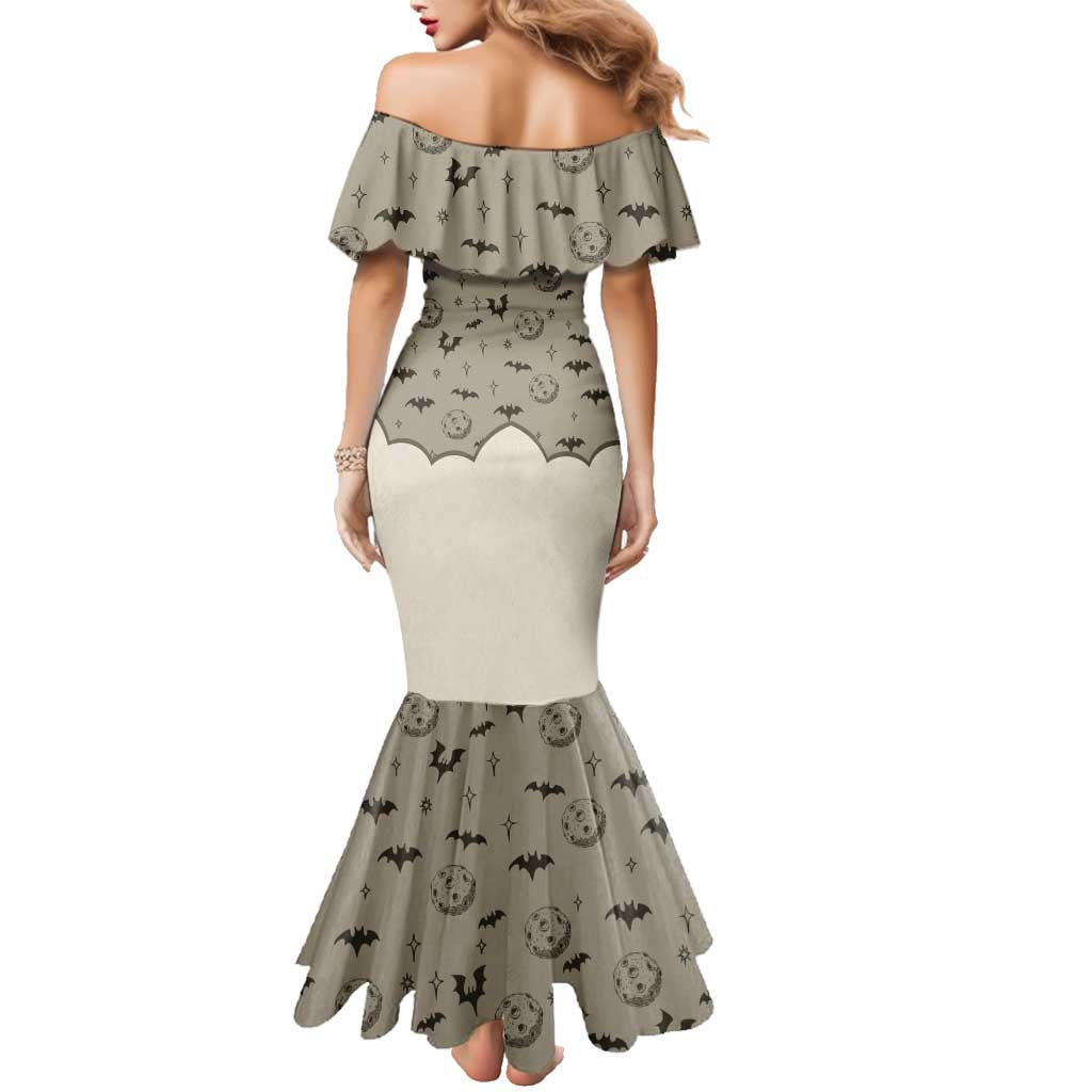 Western Gothic Yoke Family Matching Mermaid Dress and Hawaiian Shirt Bat And Stars - Wonder Print Shop