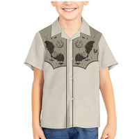Western Gothic Yoke Family Matching Mermaid Dress and Hawaiian Shirt Bat And Stars - Wonder Print Shop
