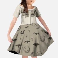 Western Gothic Yoke Family Matching Off The Shoulder Long Sleeve Dress and Hawaiian Shirt Bat And Stars - Wonder Print Shop