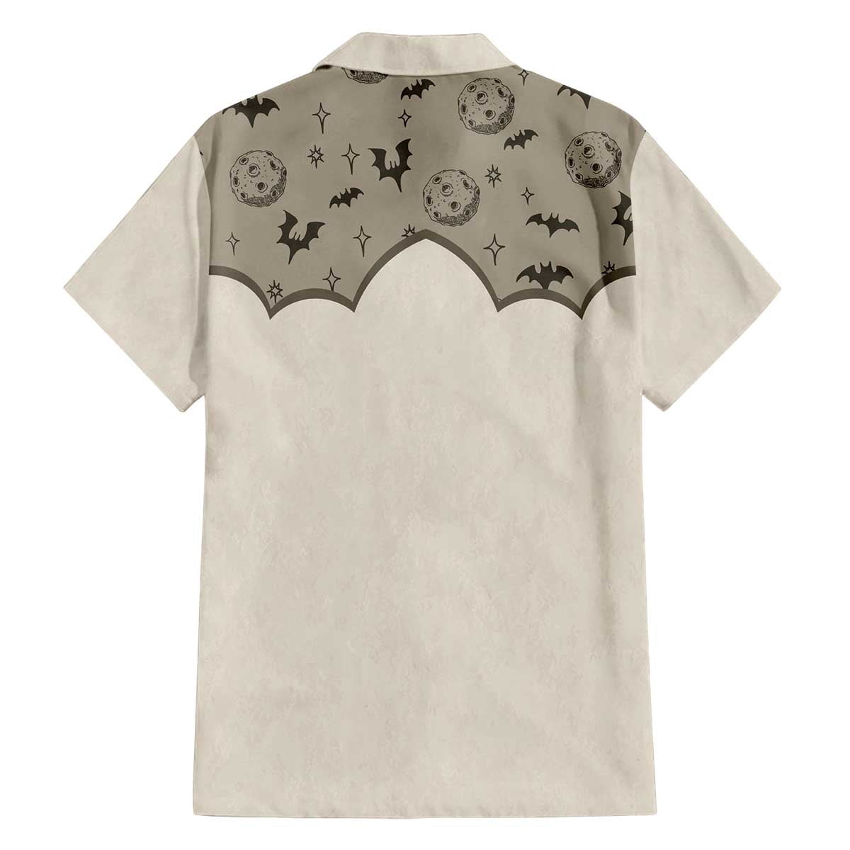 Western Gothic Yoke Family Matching Off The Shoulder Long Sleeve Dress and Hawaiian Shirt Bat And Stars - Wonder Print Shop