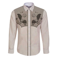 Western Gothic Yoke Family Matching Off The Shoulder Long Sleeve Dress and Hawaiian Shirt Bat And Stars - Wonder Print Shop