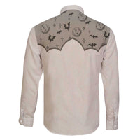 Western Gothic Yoke Family Matching Off The Shoulder Long Sleeve Dress and Hawaiian Shirt Bat And Stars - Wonder Print Shop