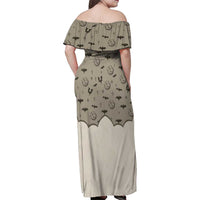 Western Gothic Yoke Family Matching Off Shoulder Maxi Dress and Hawaiian Shirt Bat And Stars - Wonder Print Shop