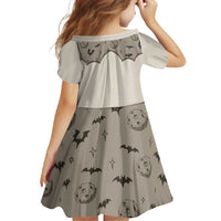 Western Gothic Yoke Family Matching Short Sleeve Bodycon Dress and Hawaiian Shirt Bat And Stars - Wonder Print Shop