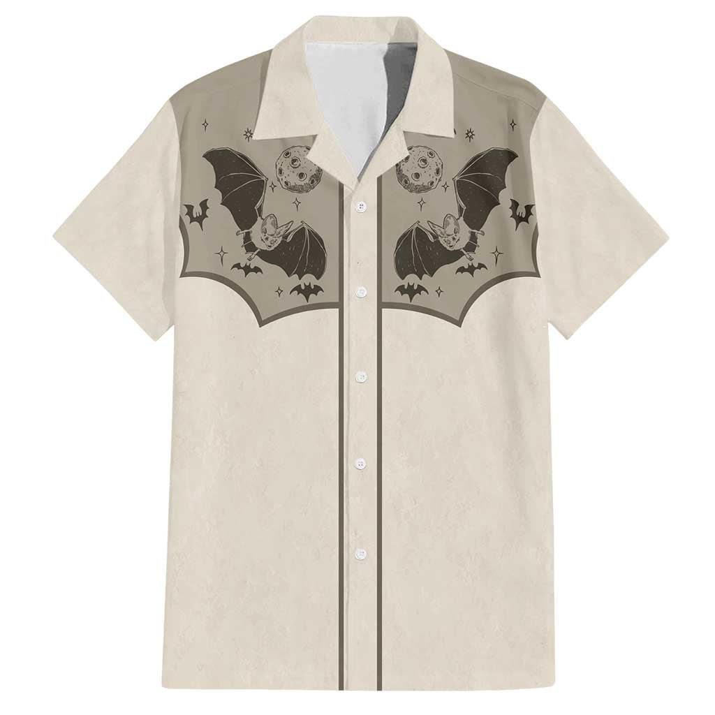 Western Gothic Yoke Family Matching Summer Maxi Dress and Hawaiian Shirt Bat And Stars - Wonder Print Shop