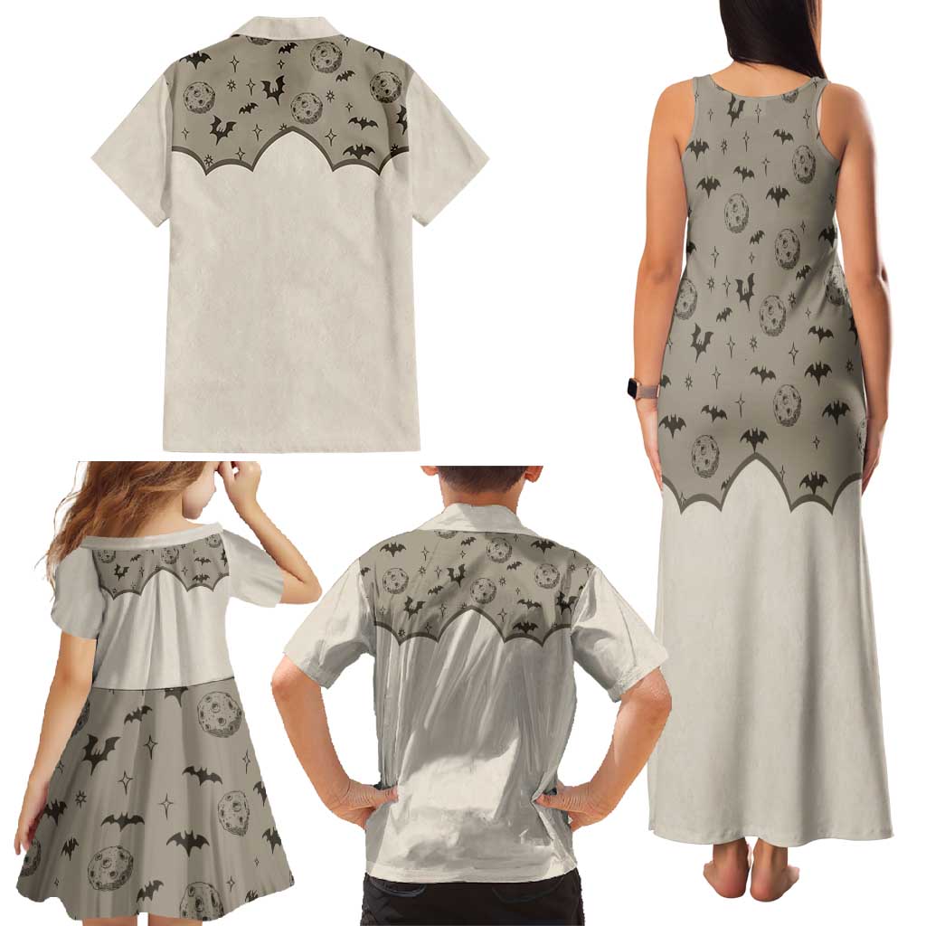 Western Gothic Yoke Family Matching Tank Maxi Dress and Hawaiian Shirt Bat And Stars - Wonder Print Shop