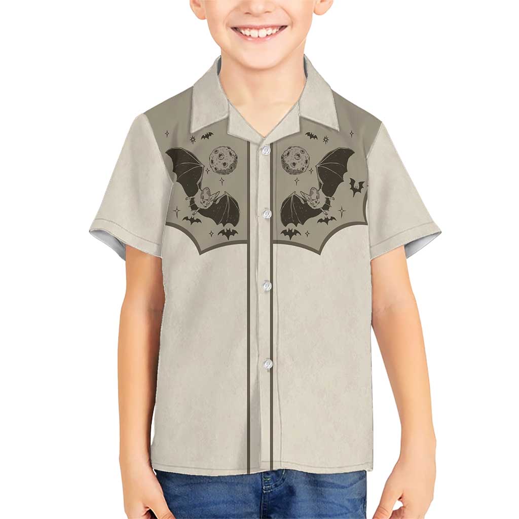 Western Gothic Yoke Hawaiian Shirt Bat And Stars - Wonder Print Shop