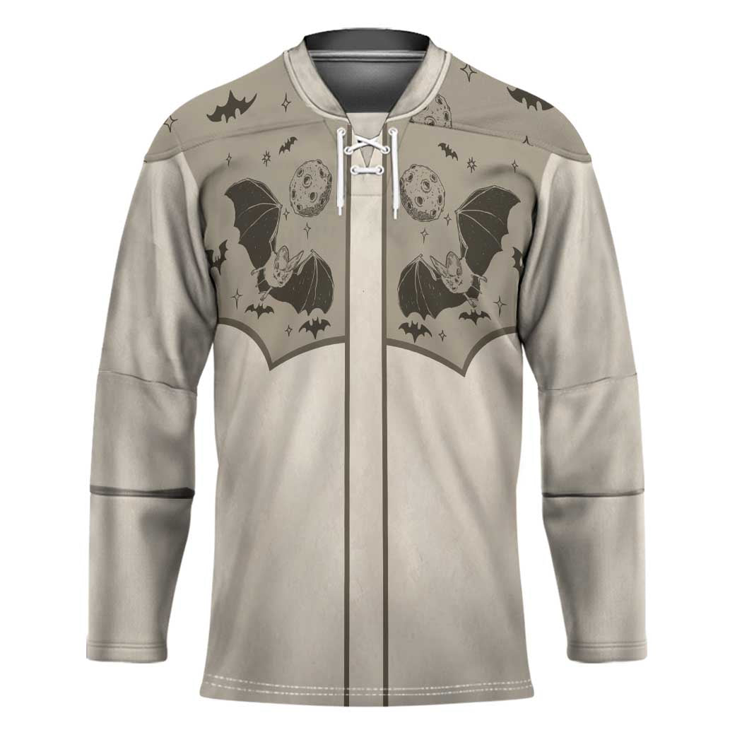 Western Gothic Yoke Hockey Jersey Bat And Stars - Wonder Print Shop