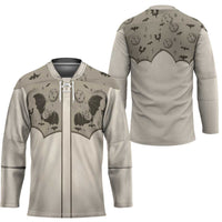 Western Gothic Yoke Hockey Jersey Bat And Stars - Wonder Print Shop