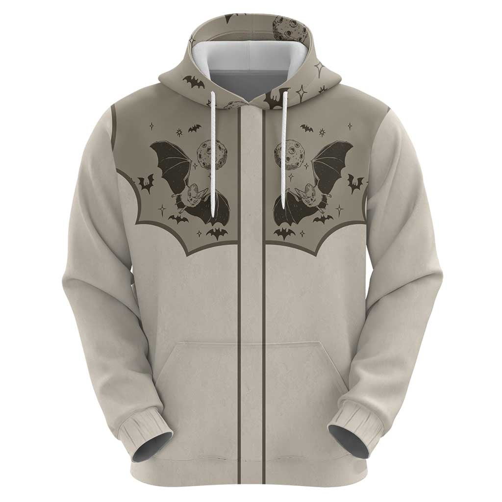Western Gothic Yoke Hoodie Bat And Stars - Wonder Print Shop
