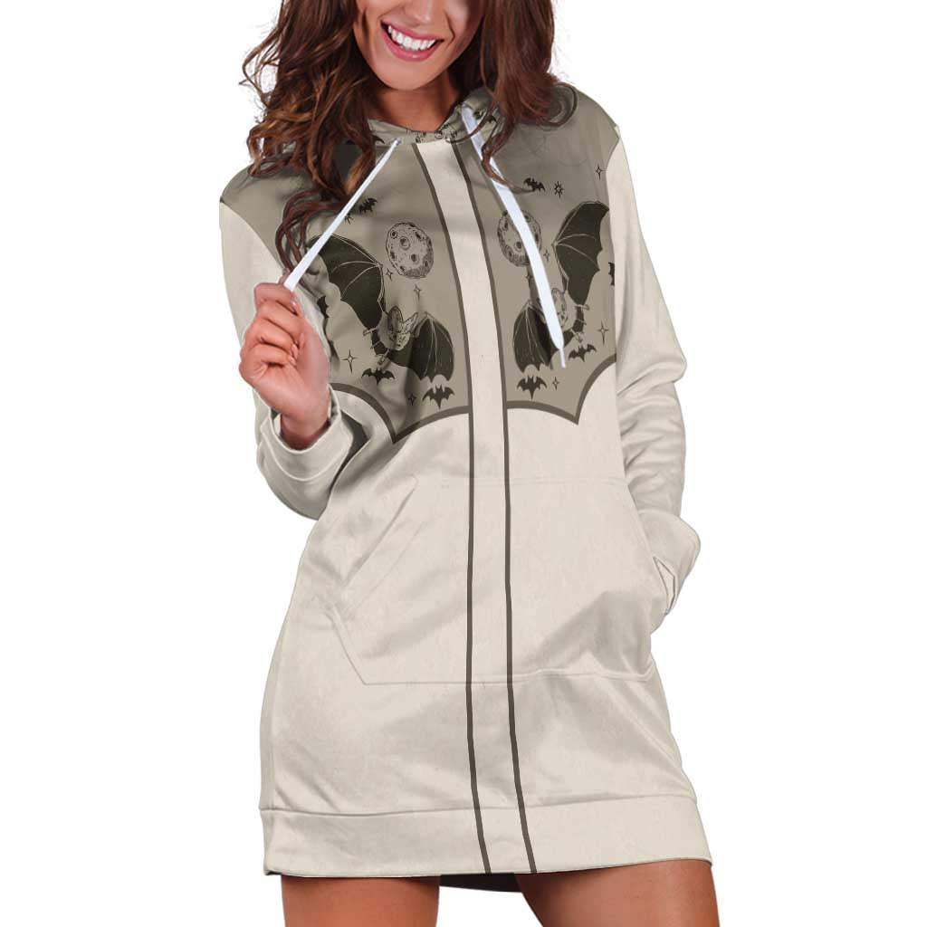 Western Gothic Yoke Hoodie Dress Bat And Stars - Wonder Print Shop