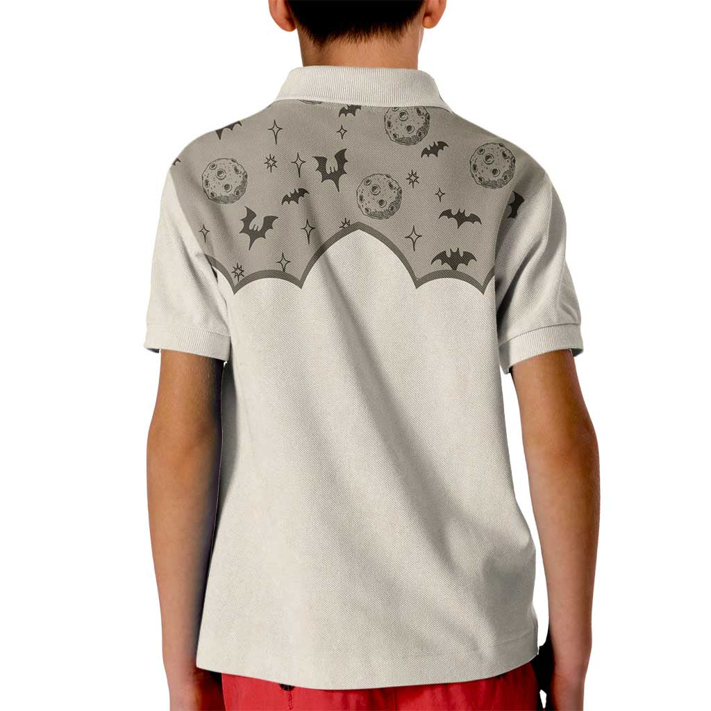 Western Gothic Yoke Kid Polo Shirt Bat And Stars - Wonder Print Shop