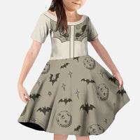 Western Gothic Yoke Kid Short Sleeve Dress Bat And Stars - Wonder Print Shop