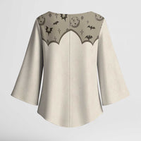 Western Gothic Yoke Kimono Sleeve Blouse Bat And Stars - Wonder Print Shop