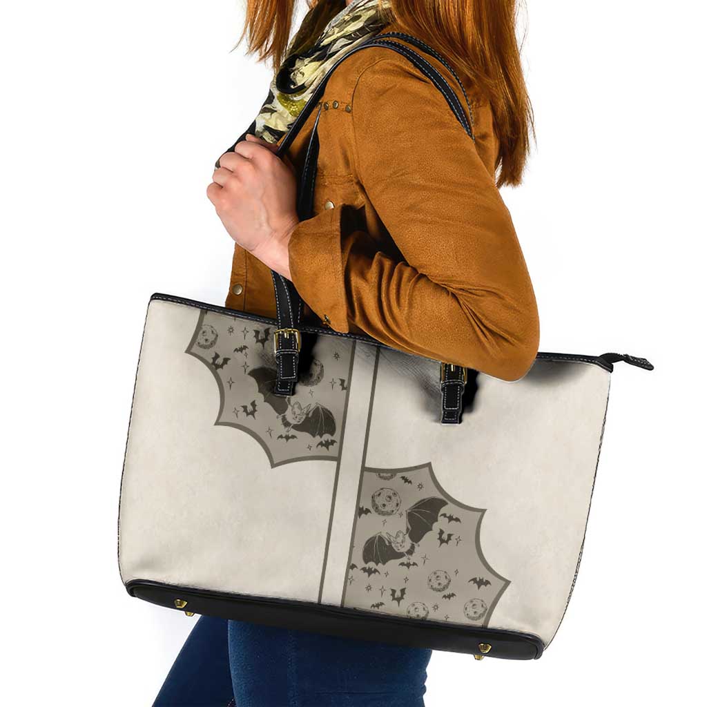 Western Gothic Yoke Leather Tote Bag Bat And Stars - Wonder Print Shop