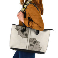Western Gothic Yoke Leather Tote Bag Bat And Stars - Wonder Print Shop