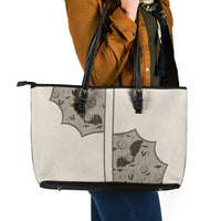 Western Gothic Yoke Leather Tote Bag Bat And Stars - Wonder Print Shop