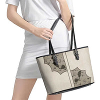 Western Gothic Yoke Leather Tote Bag Bat And Stars - Wonder Print Shop