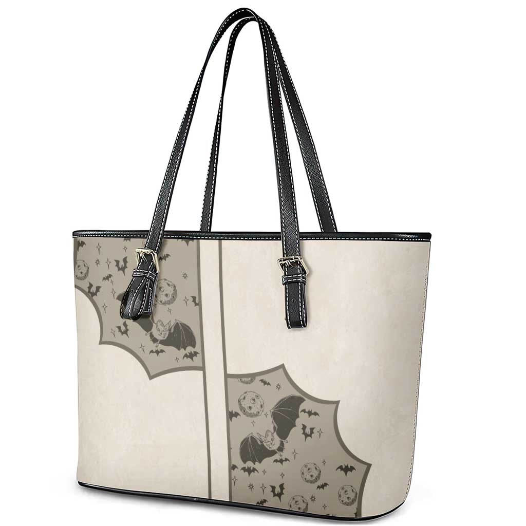 Western Gothic Yoke Leather Tote Bag Bat And Stars - Wonder Print Shop